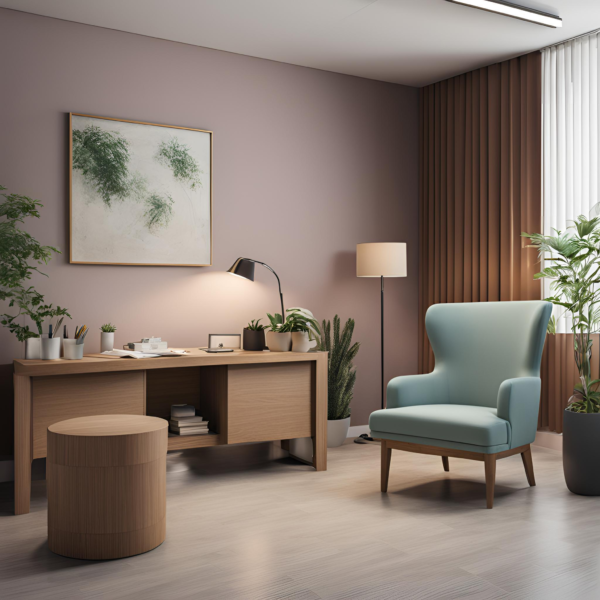 Calm welcoming psychiatrist office